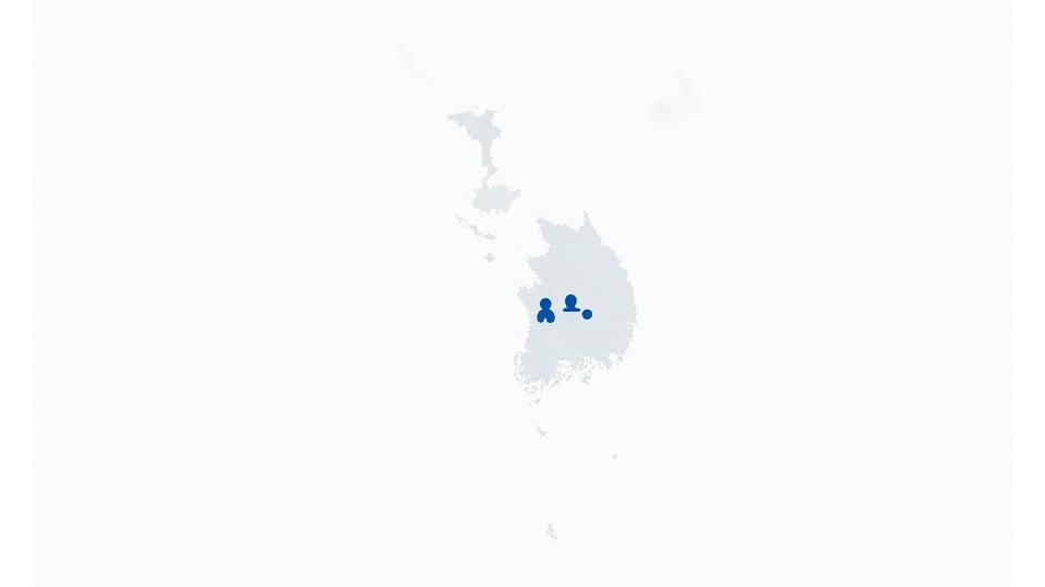 서울 지도와 코리아카워시 지점 표시